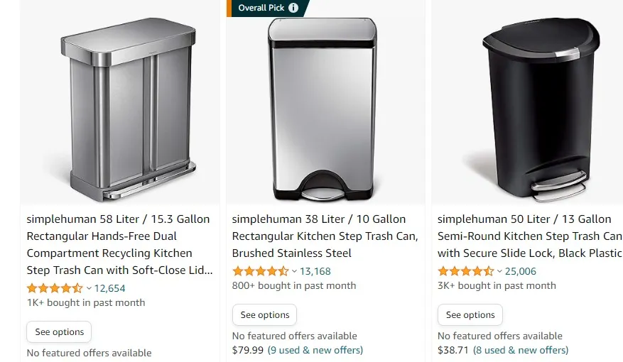 The Price of Simplehuman Trash Can